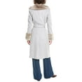 thumbnail image 2 of Via Spiga Women's Long Wool Wrap Coat with Faux Fur Trim, 2 of 4