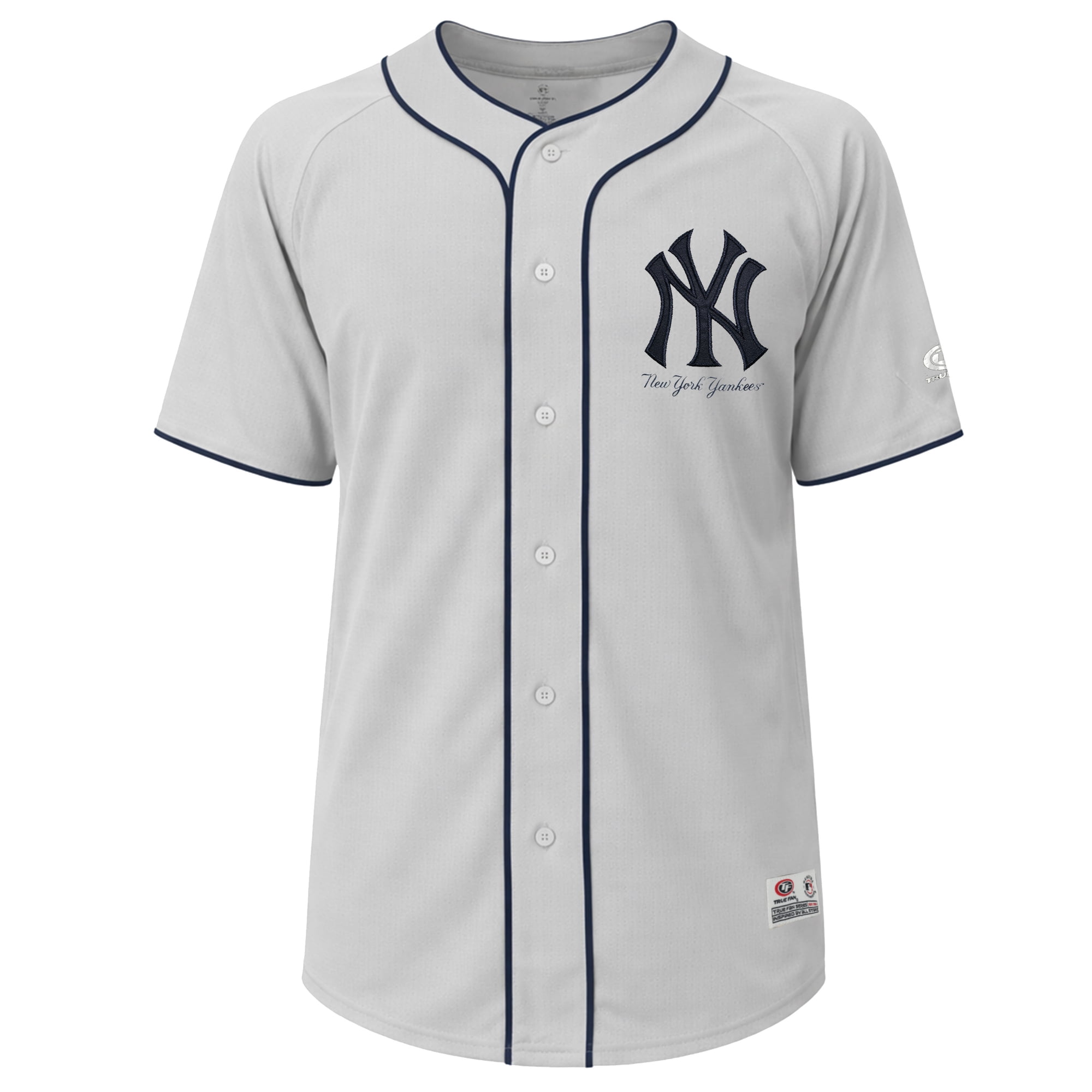 MLB New York Yankees Men's Gray Full Button Jersey