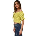 thumbnail image 2 of Crop top campesino, modelo 0614 (Verde) verde M Roman Fashion Crop top 0614, 2 of 5