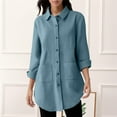 thumbnail image 2 of Endives Women's Linen Shirts Button Down Long Tunic Tops Plus Size Blouse With Pockets, 2 of 6