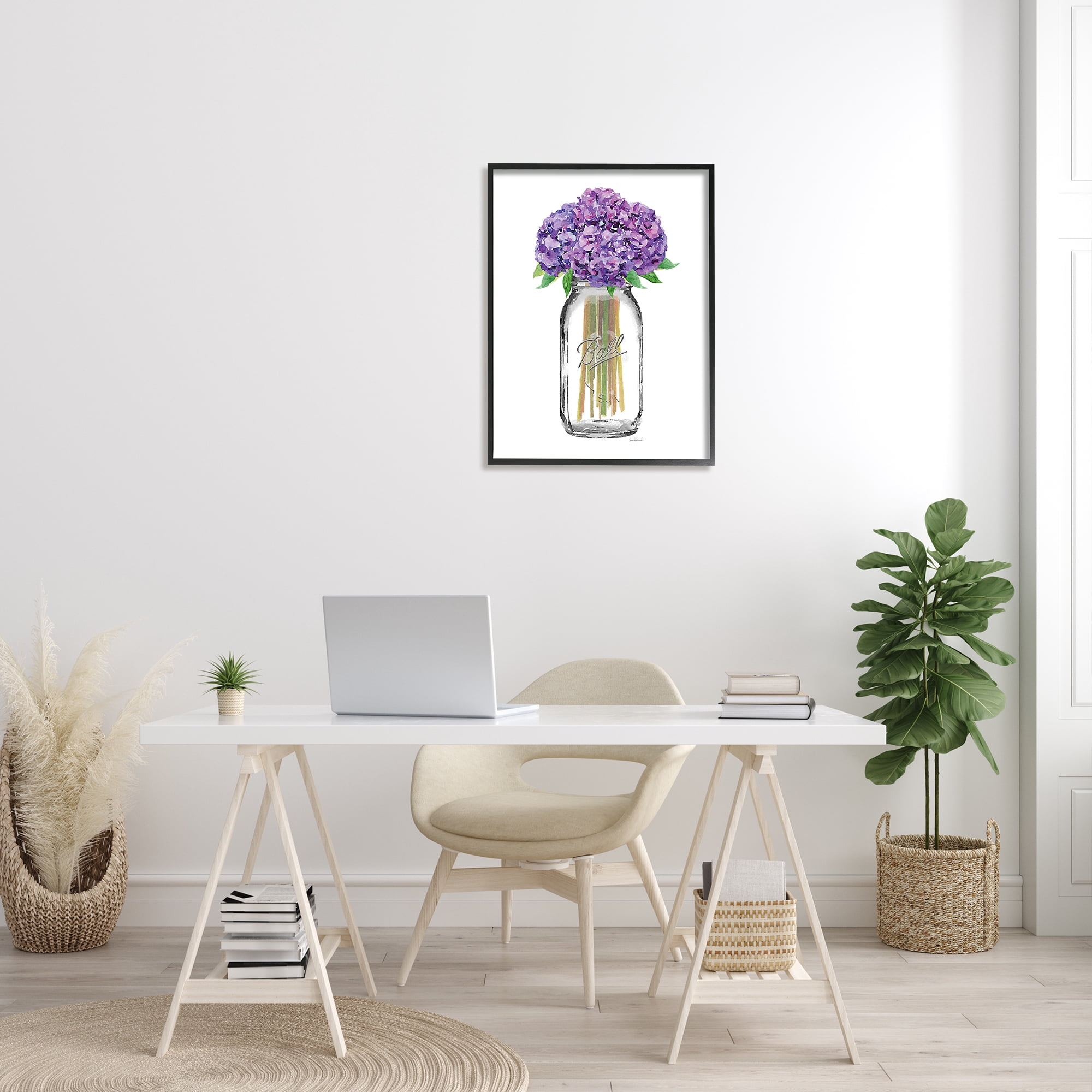 Stupell Industries Fashion Designer Flower Jar Purple Watercolor Framed Wall Art by Amanda Greenwood