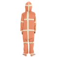 thumbnail image 3 of Orange Squares Pattern One Piece Pajamas Soft Jumpsuit Cozy Sleep and Play Romper Zipper and Pockets 7-8T, 3 of 8