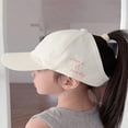 thumbnail image 2 of OUSITAID Heart Design Kids‘ Baseball Cap With Ponytail Hole For Girls  Sun Protection Bucket Hat With Brim  Summer, 2 of 6