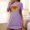 Purple, variant on Womens Sunflower Printed Nightgown Short Sleeve Tunic Sleepshirt Loose Fit Casual Summer Crewneck Pajama Dress