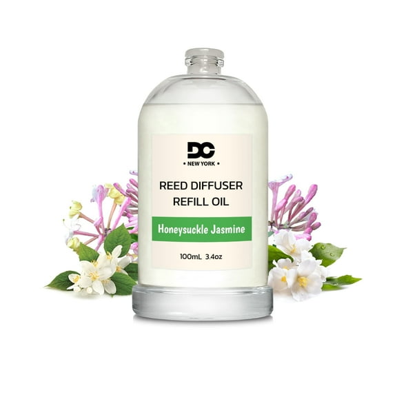Daniella's Candles Honeysuckle Jasmine Reed Diffuser Refill Oil, Long Lasting - 3.4oz