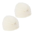 thumbnail image 1 of Turbante elástico para mujer, gorro liso para el cáncer, hiyab envolvente Blanco, 1 of 9