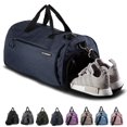 thumbnail image 1 of Bolsa deportiva Fitgriff con compartimento para calzado y artículos húmedos, color azul marino, 1 of 6
