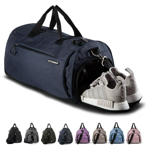 Bolsa deportiva Fitgriff con compartimento para calzado y artículos húmedos, color azul marino