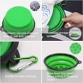 thumbnail image 3 of Collapsible Dog Bowls 2 Pack, Silicone Feeding Watering Bowls with Carabiners for Dogs Cats, Portable Water Feeder Food Bowl for Walking Traveling Home Use, 1000ml, Black + Blue, 3 of 8