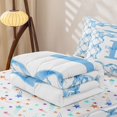 thumbnail image 5 of Erosebridal Monogrammed E Zipper Twin Comforter Sets with Fitted Sheet and 2 Pillowcases, Cartoon Bowknot Zipper Bedding Set, Stars Reversible, Baby Blue, Stars Reversible, 5 of 7