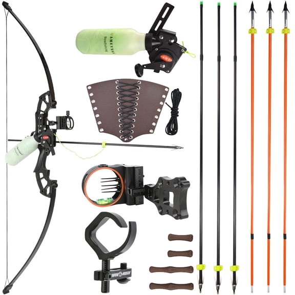 Bowfishing Recurve Bow Combo Kit 45lbs Bowfishing Arrows Archery Fishing Adult Beginner RH