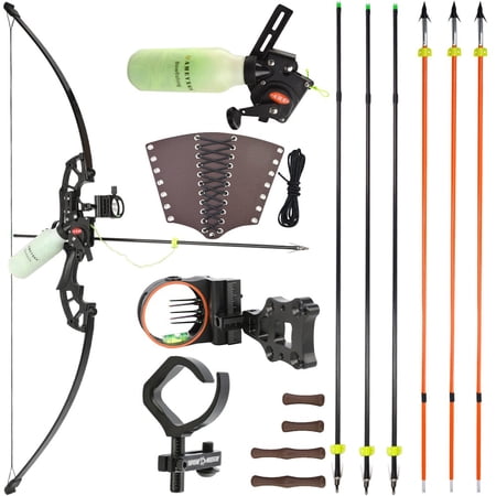 45lbs Bowfishing Kit Archery Recurve Bow Takedown Straight Bow Arrow Fishing Hunting Target