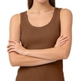 thumbnail image 4 of Yaruuzi Tank Tops for Women Summer Tops for Women Wide Strap Tank Tops Loose Tank Tops Work Tops Under Shirts for Women Fashion Clothing High Neck Tank Top Women's Tanks & Camis Brown M, 4 of 9