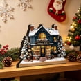 thumbnail image 6 of Lighted Christmas Village House, Wooden Holiday Figurine, Snow Covered Cottage Scene with Layered Architecture and Glowing Windows for Mantel, Painted Wood with LED Light with DetaiLED, 6 of 7