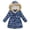 Navy, variant on Kids Girls Long Puffer Jacket with Faux Fur Hood Parka Winter Coats for Toddler Girls Fleece Lined Down Jacket Coat