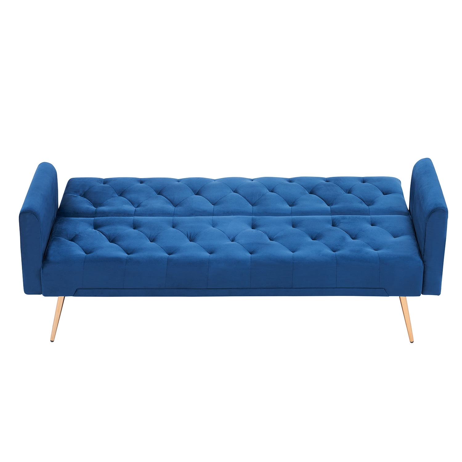 Kadyn 71" Futon Couch, Convertible Double Sofa Bed for Compact Living Space, Modern Velvet Futon Sofa Bed for Living Room, Blue