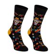thumbnail image 4 of 2 Pairs Sugar Skull Socks Halloween Crew Socks Casual Cotton Socks Novelty Funny Footwear for Mexico Day of The Day, 4 of 7