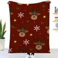 thumbnail image 2 of Christmas Blanket Reindeer Snowflake Printed Soft Fuzzy Flannel Plush Throw Blanket Light Weight Warm Christmas Fuzzy Blanket for Couch,Sofa and Bed, 2 of 5