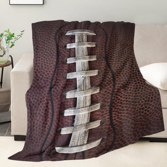 Football Blanket for Boys Football Lover Gift Ideas Soft Fleece Throw Blanket Green Football Stuff Bedroom Decor - 40x50 Inch