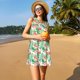 thumbnail image 3 of Fotbe Flamingo And Monstera Vestido de Verano sin Mangas para Mujer – Vestido Midi Línea A, Estilo Camiseta Floral, Vestido Playero Casual y Fluido, 3 of 7