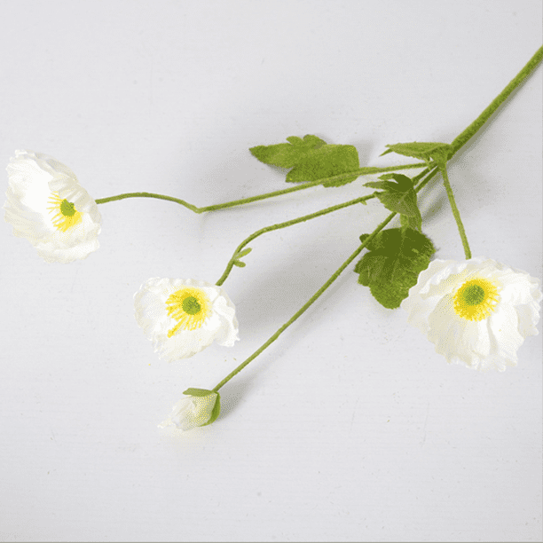 Xiao Hua 6 flores artificiales de amapola de maíz, flores falsas, flores artificiales para decoración de bodas