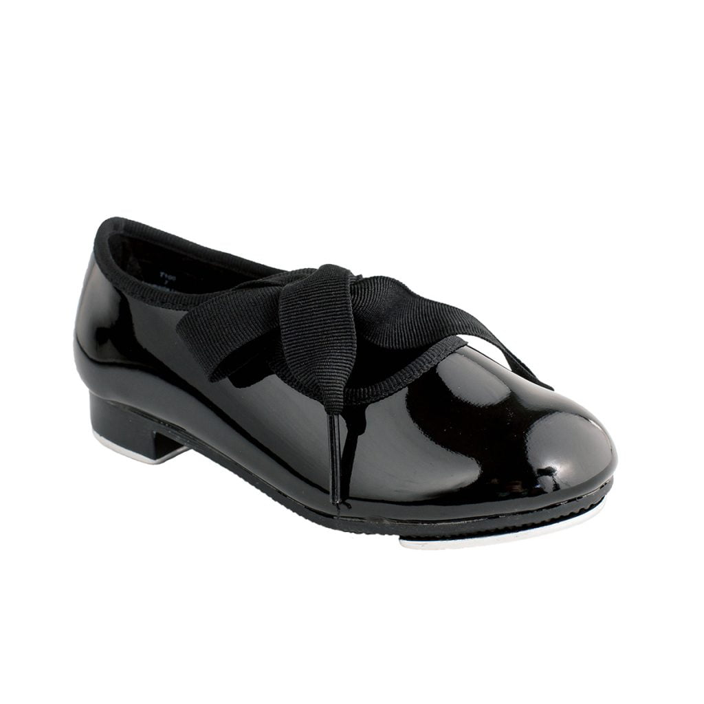 Roch Valley Childs & Adult Unisex LOW HEEL TAP SHOES Black or White PU Leather 