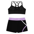 thumbnail image 4 of Haitryli Kids Girls Dance Outfit Gymnastics Crop Tank Camisole with Yoga Shorts Booty Shorts Set B Lavender 10, 4 of 7
