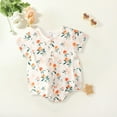 thumbnail image 3 of GDEGE Baby Boy Girl Floral Orange Short Sleeve Romper Bodysuit Jumpsuit Outfits Casual Jumpsuit Beautiful Fashion Jumpsuit Home Party Jumpsuit, 3 of 7
