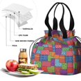 thumbnail image 4 of Pioneer Flower Floral Print Pattern Drawstring Lunch Bag Women - Drawstring Lunch Bag Insulated for Work Office - Stain-Resistant Large Lunchbags for Women with Multi-Pockets, 4 of 6