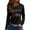 Dark Gray, variant on Women's Fashion Casual Slit Hem Round Neck Long Sleeve Loose Christmas Printed T-Shirt Top, Holiday Blouse, Side Vent Ladies Top,Multicolor,M