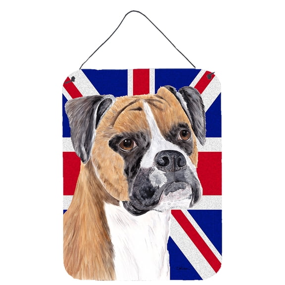 Boxer with English Union Jack British Flag Wall or Door Hanging Prints