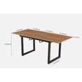 thumbnail image 6 of GZXS Modern Extendable Dining Table with Black Metal Legs, 55"-70" Adjustable Brown MDF Tabletop, Space-Saving Kitchen Table for 4-8 People, 6 of 7