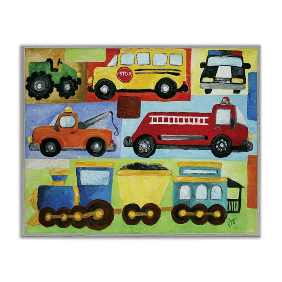 The Kids Room by Stupell Transportation Collage Framed Wall Art by nJoyArt