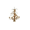 thumbnail image 3 of 26 Inch 6 Light Chandelier, Iron, Cascading Leaves, Vintage, Classic, Gold, Saltoro Sherpi, 3 of 9
