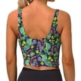 thumbnail image 4 of Goofa Watercolor Cactuses Printed Sports Bras for Women, High Impact Running Bra Workout Crop Tank Tops Longline Sports Bra Push up-XX-Large, 4 of 9
