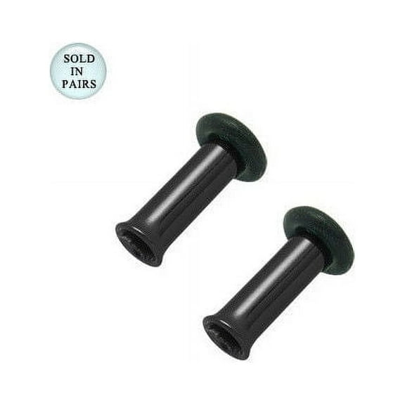 Black Anodized Titanium Single Flared Tunnel Eyelet Plugs with O-Ring - 8 Gauge