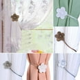 thumbnail image 2 of Farfi Vintage Flower Window Curtain Buckle Magnetic Tieback Holder Bedroom Home Decor (Silver Grey), 2 of 13