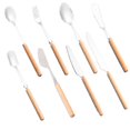 thumbnail image 1 of Juego de cubiertos Dsseng de 8 piezas de acero inoxidable para cocina, restaurante, hotel, con acabado pulido espejo, apto para lavavajillas (tenedor y cuchara de postre)., 1 of 5
