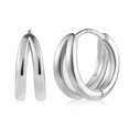 thumbnail image 2 of Lancharmed White Gold Plated Earrings for Mother,Double Circle Split Earring Teacher Gifts, 2 of 7