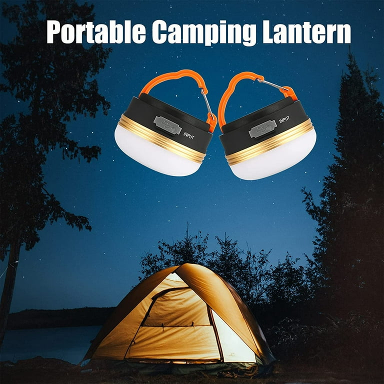 Yizhet 2 Pack LED Camping Lantern, USB Rechargeable Camping Lamp  Flashlights & Power Bank, Camping Light with Magnetic Base 3 Modes  Waterproof