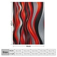 thumbnail image 4 of ONETECH Geometry Stripe Print Flannel Throw Blanket Kids,Modern for Bed Sofa Couch,All Season Red Black Grey Bed Blanket Breathable Plush Blanket Room Decor Throw, 4 of 6