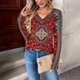 thumbnail image 6 of HLKJKLS Long Sleeve Shirts For Women V Neck Long Sleeve Trendy Fall Basic Tee Casual Loose Fit Red S-3Xl, 6 of 6