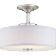 thumbnail image 3 of Progress Lighting Inspire 1-Light LED Semi-Flush Mount in Brushed Nickel with Summer Linen Shade, 3 of 11