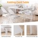 thumbnail image 5 of 4 ft heavy-duty gris folding mesa con pu leather metal frame portable para indoor/outdoor party banquet picnic camping y wedding, 5 of 7
