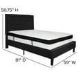 thumbnail image 4 of Flash Furniture Roxbury Full Size Tufted Upholstered Platform Bed in Black Fabric with Memory Foam Mattress, 4 of 5