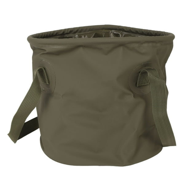 Cubo plegable para acampar, portátil, de 10 l, color verde OD, para almacenar agua, ideal para pescar y viajar.
