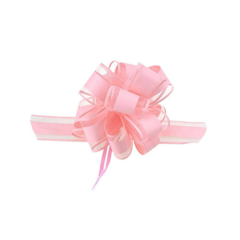 Snow Pull Bow Ribbon, Pink, 14 Loops, 2-Inch, 2-Count