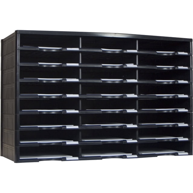 Organizador de literatura Storex, modular, 24 compartimentos, negro