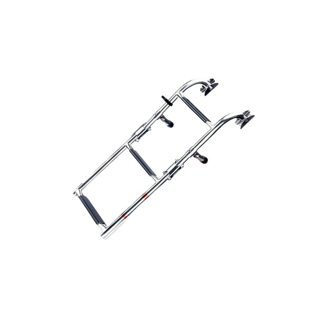 fastboy Boat Ladder Metal Heavy Duty Under Platform Slide Mount Boat Boarding Ladder 3 Steps silver 3 Steps
