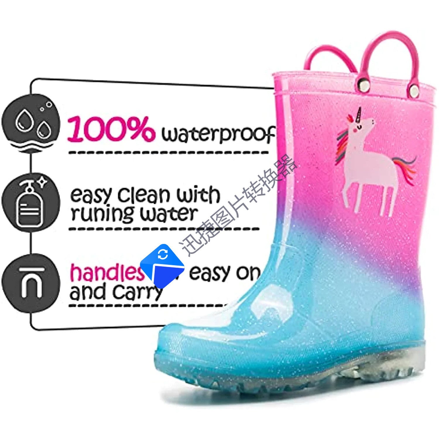 Unicorn rain boots clearance walmart